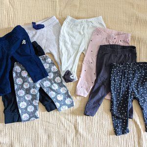 3-6 months girl pants bundle